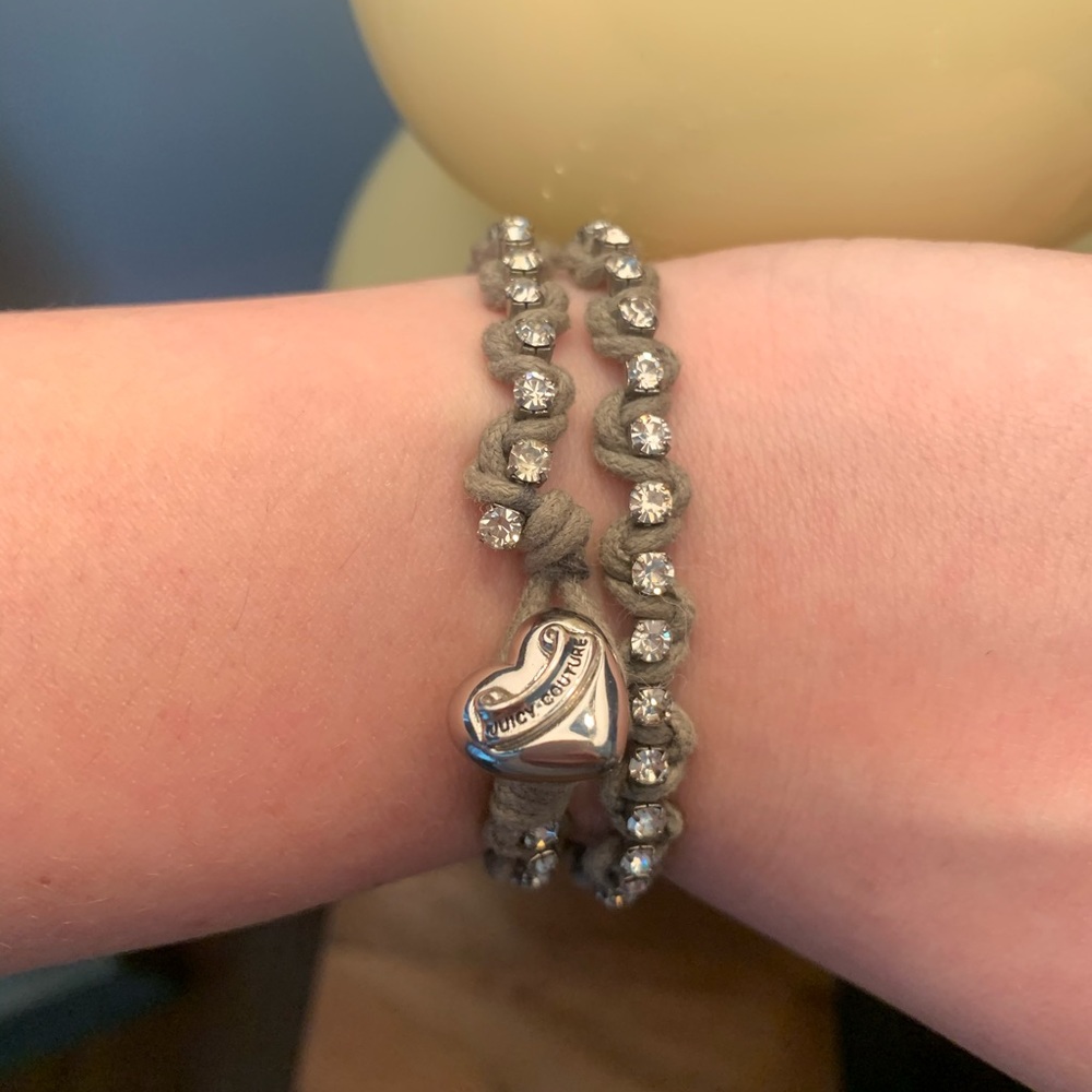 Juicy Couture Silver Gray Crystal Wrap Bracelet
